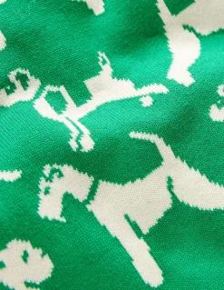 Novelty Sweater-Sapling Green Dogs-Boden Clearance