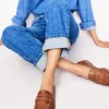Nya Structured Penny Loafer-Tan Burnished Leather-Boden Sale