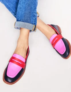 Nya Structured Penny Loafer-Navy/Pink Tourmaline-Boden Cheap
