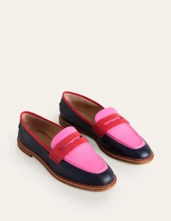 Nya Structured Penny Loafer-Navy/Pink Tourmaline-Boden Cheap