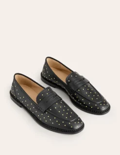 Nya Structured Penny Loafer-Black Studs-Boden Flash Sale