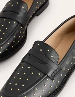 Nya Structured Penny Loafer-Black Studs-Boden Flash Sale