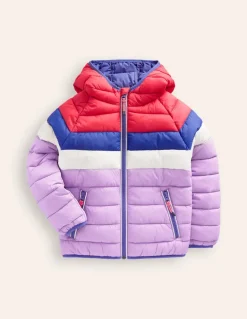 Pack-Away Padded Jacket-Aster Purple Colourblock-Boden Shop