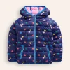 Pack-Away Padded Jacket-College Navy Rainbow Apples-Boden Clearance