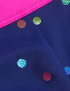Patterned Swim Shorts-Navy Rainbow Confetti Spot-Boden Cheap