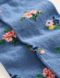 Patterned Tights-Arctic Blue Floral-Boden Hot
