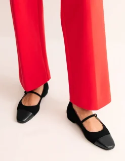 Penelope Mary Jane Flat-Black Suede-Boden Discount