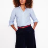 Phoebe Shirt-Blue, Ivory Stripe-Boden Store