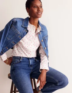 Phoebe Shirt-Ivory, Party Pink Spot-Boden Best