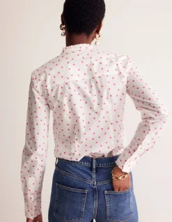 Phoebe Shirt-Ivory, Party Pink Spot-Boden Best