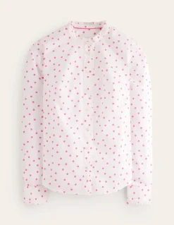 Phoebe Shirt-Ivory, Party Pink Spot-Boden Best