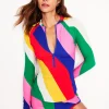 Piped Raglan Rash Guard-Multi, Rainbow Cascade-Boden Hot