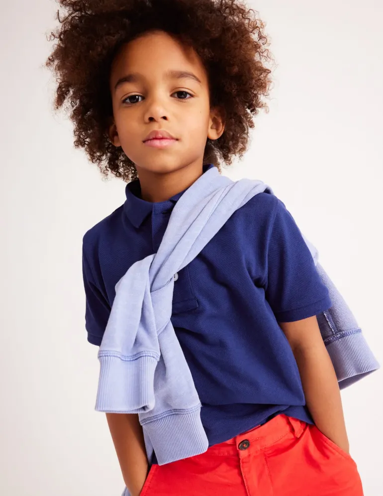 Piqué Polo Shirt-College Navy-Boden New