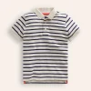 Piqué Polo Shirt-Ivory/College Navy-Boden Best Sale