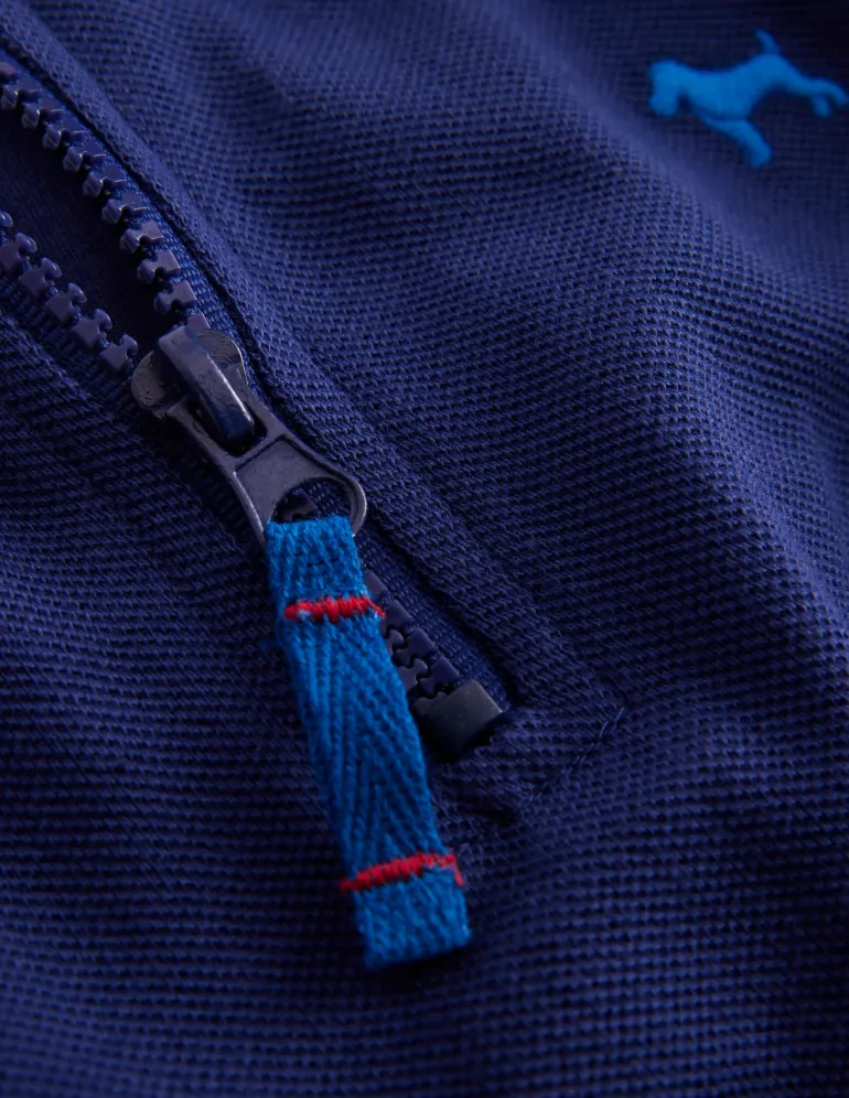 Pique Polo Half Zip-Starboard Blue-Boden Store
