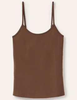 Plain Cami Top-Deep Brown-Boden Hot