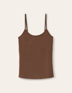 Plain Cami Top-Deep Brown-Boden Hot