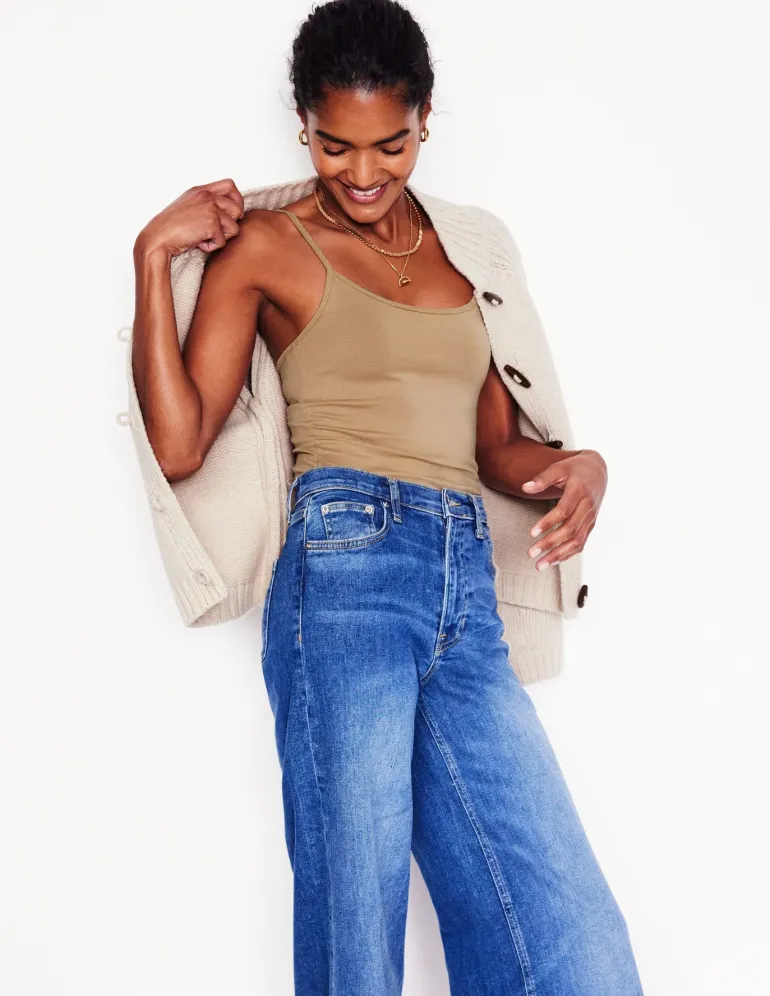 Plain Cami Top-Medium Beige-Boden Fashion