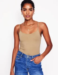 Plain Cami Top-Medium Beige-Boden Fashion