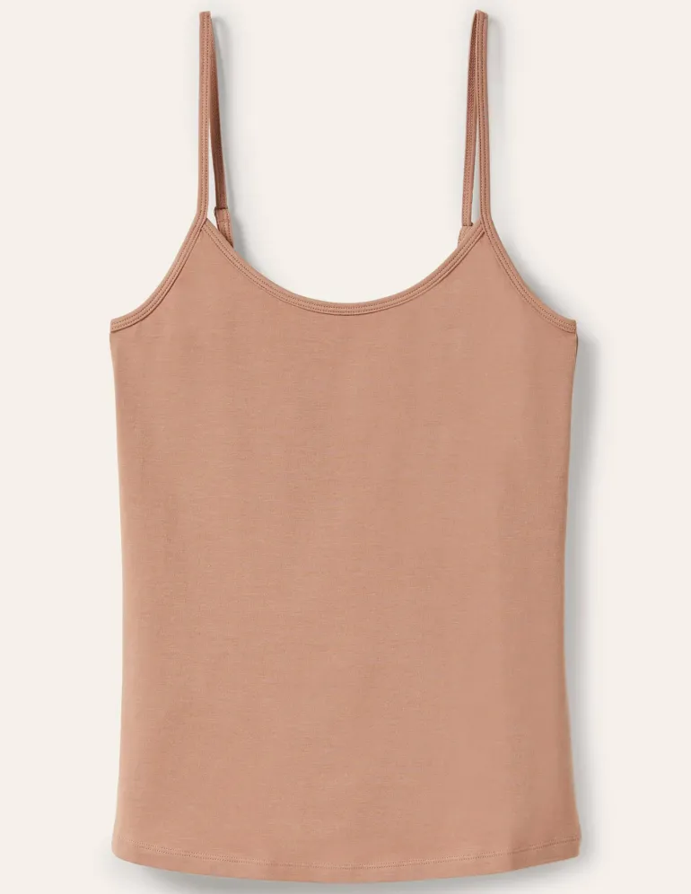 Plain Cami Top-Medium Beige-Boden Fashion