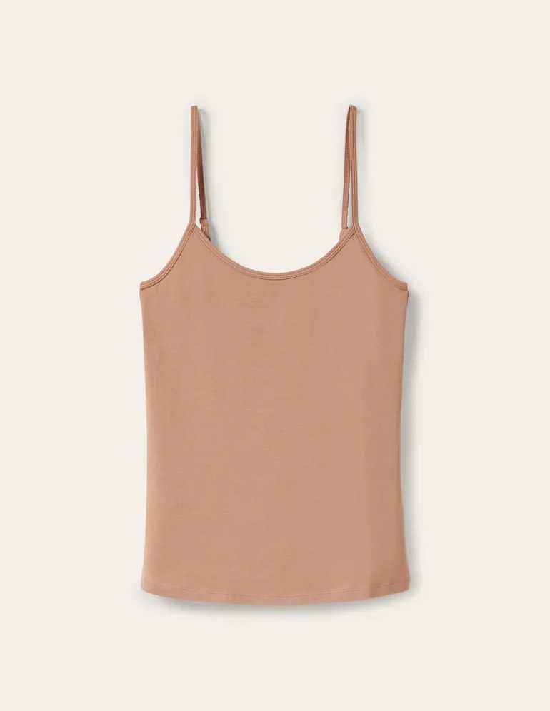 Plain Cami Top-Medium Beige-Boden Fashion