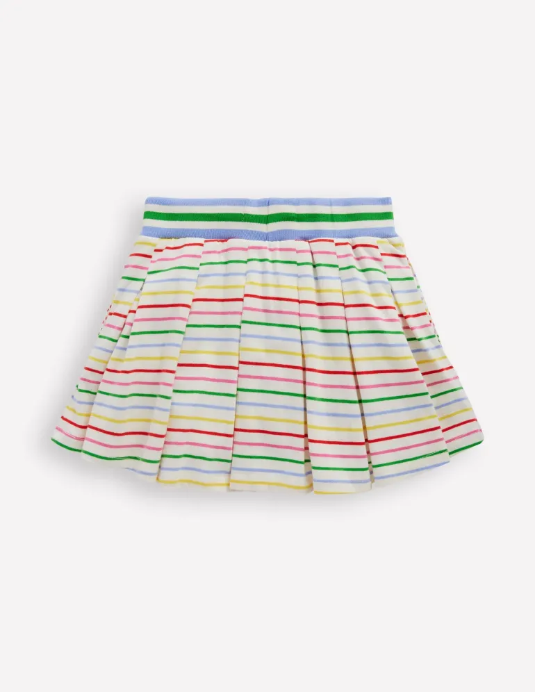 Pleated Jersey Skort-Multi Stripe-Boden Sale