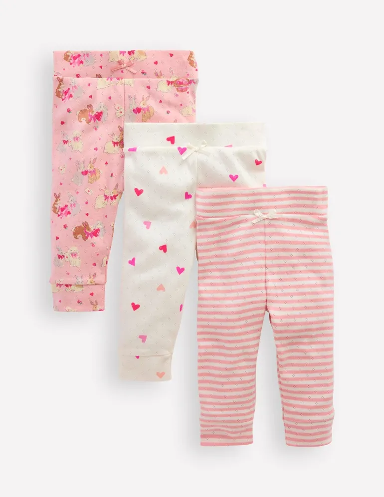 Pointelle 3 Pack Leggings-Pink Love Bunnies-Boden Online