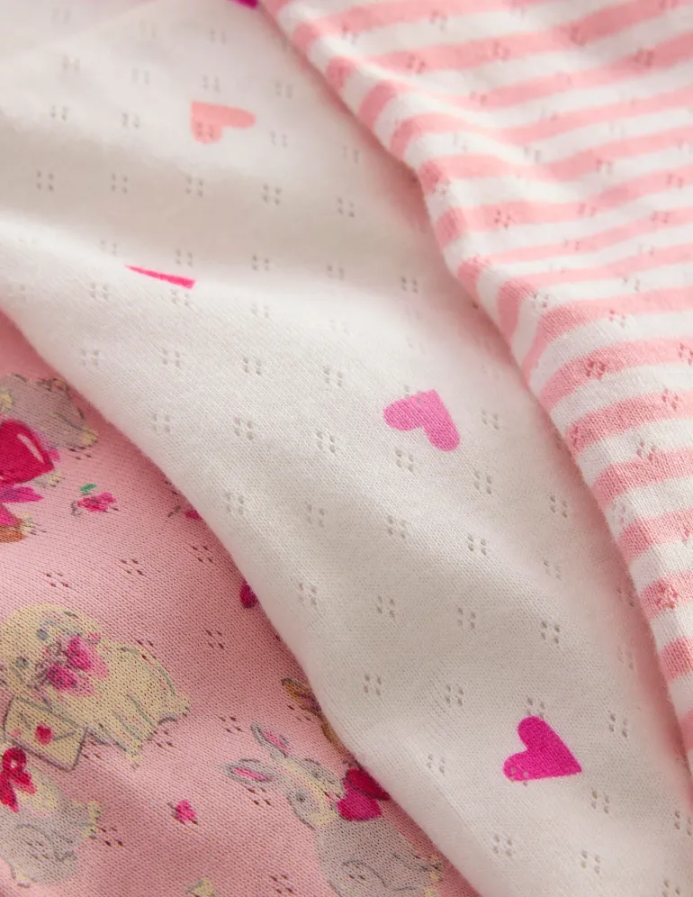 Pointelle 3 Pack Leggings-Pink Love Bunnies-Boden Online