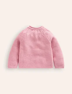 Pointelle Yoke Cardigan-Vintage Pink-Boden Cheap