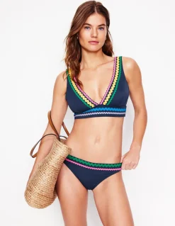 Porto Bikini Bottoms-Navy Rik Rak-Boden Store