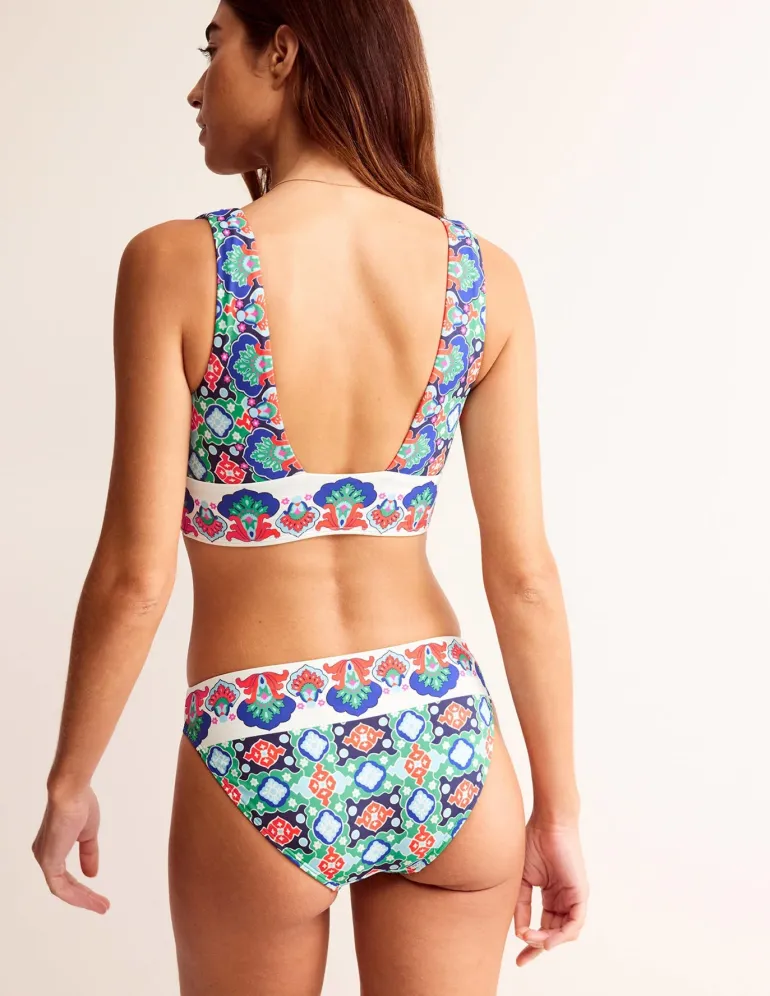 Porto Bikini Top-Green Tambourine, Coastal Tile-Boden Clearance