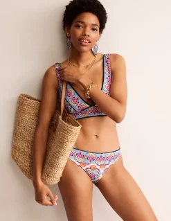 Porto Bikini Top-Ivory, Flora Stamp-Boden Store