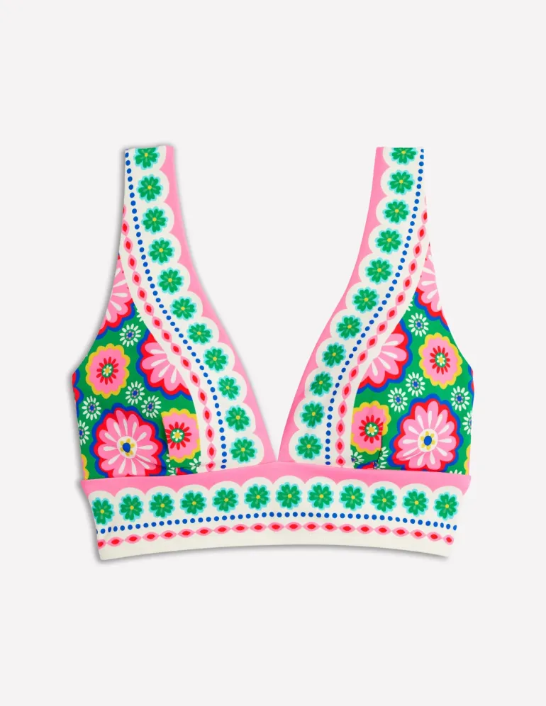 Porto Bikini Top-Multi, Flower Tile-Boden Store