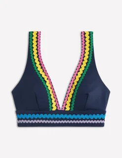 Porto Bikini Top-Navy Rik Rak-Boden Discount