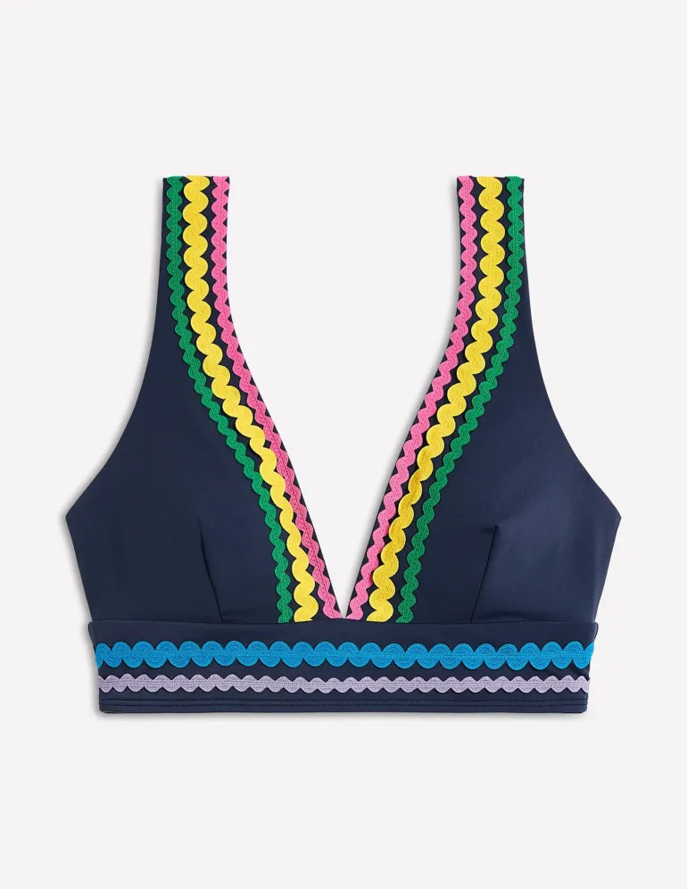Porto Bikini Top-Navy Rik Rak-Boden Discount