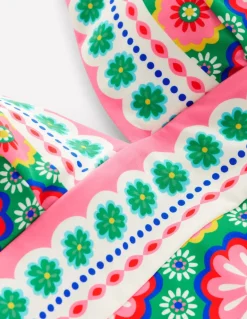 Porto V-Neck Swimsuit-Multi, Flower Tile-Boden Best Sale