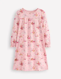 Printed Long-Sleeved Nightie-Chalk Pink Love Bunnies-Boden Discount