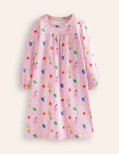 Printed Long-sleeved Nightie-Boto Pink Fairies-Boden Clearance