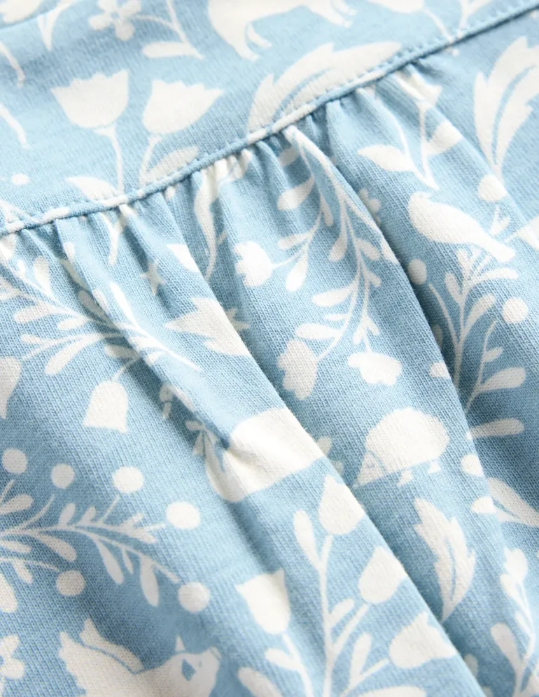 Printed Long-sleeved Nightie-Blue Unicorns-Boden Outlet