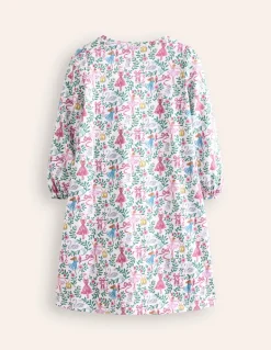 Printed Long-sleeved Nightie-Vanilla White Ballet Toile-Boden New