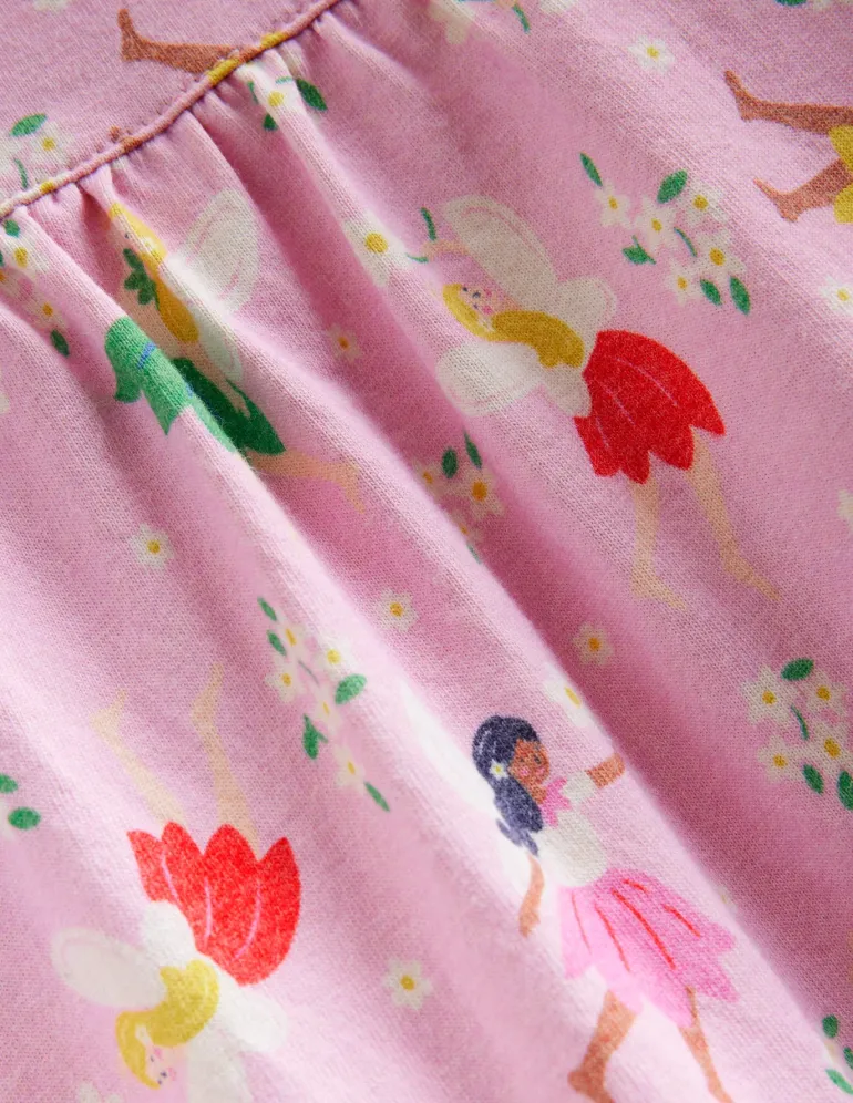 Printed Long-sleeved Nightie-Boto Pink Fairies-Boden Clearance