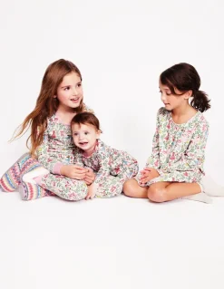 Printed Long-sleeved Nightie-Vanilla White Ballet Toile-Boden New