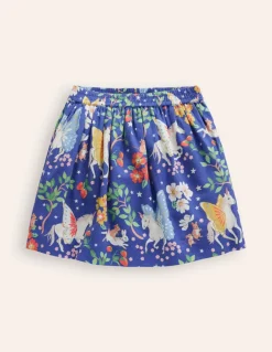 Printed Pull-On Twirly Skirt-Blue Enchanted Unicorn-Boden Discount