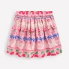 Printed Pull-On Twirly Skirt-Pink Valentines Bunny Stripe-Boden Outlet