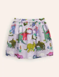 Printed Pull-On Twirly Skirt-Lilac Dino Family-Boden Hot