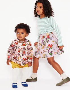 Printed Pull-On Twirly Skirt-Pink Valentines Bunny-Boden Fashion