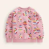 Printed Relaxed Sweatshirt-Vintage Pink Christmas Trees-Boden Discount
