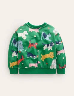 Printed Relaxed Sweatshirt-Green Park Play Pets-Boden Online