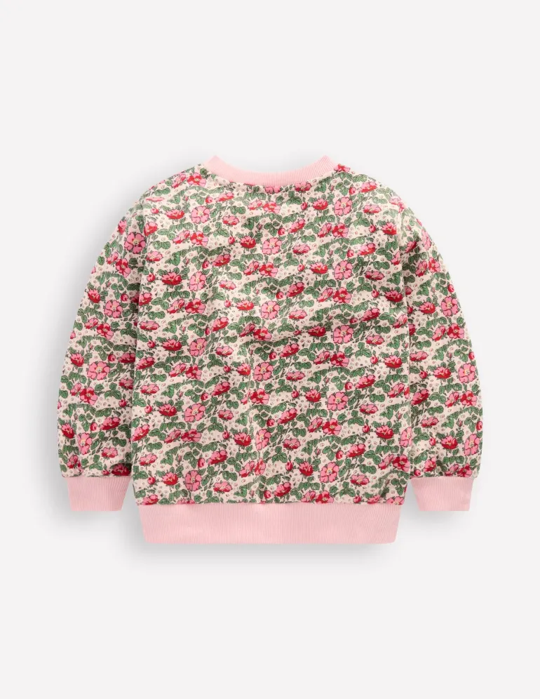 Printed Relaxed Sweatshirt-Chalk Pink Wild Rose-Boden Sale