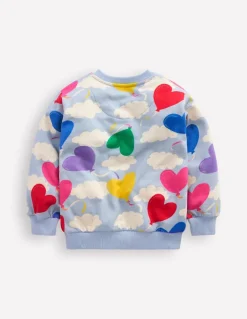 Printed Relaxed Sweatshirt-Misty Blue Balloon Sky-Boden Cheap